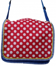 Polkadots schooltas, rood met witte stippen