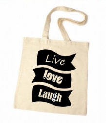 katoenen tas live love laugh
