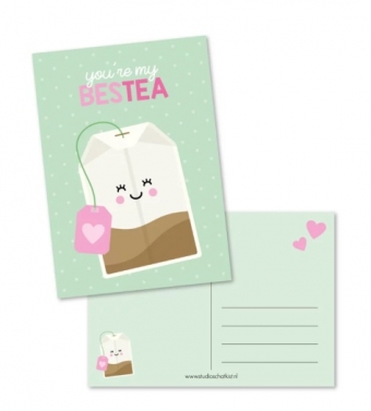 Ansichtkaart you\'re my besTEA  Renske Evers