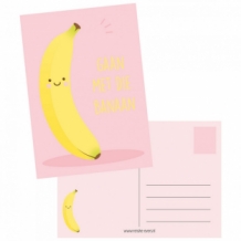 Renske Evers Ansichtkaart banaan met tekst gaan met die banaan van Renske Evers