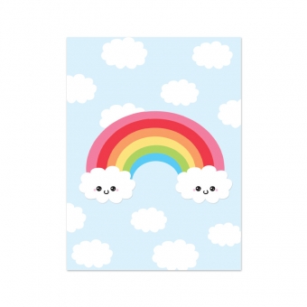 ansichtkaartRegenboog kawaii live life happy