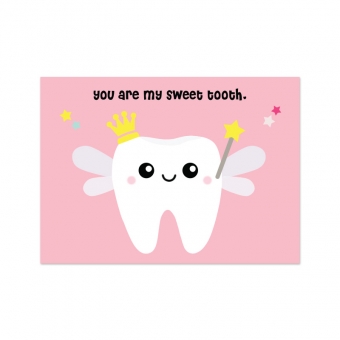 ansichtkaart You are my sweet tooth live life happy