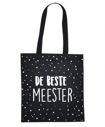 Zwarte Katoenen tas de leukste meester