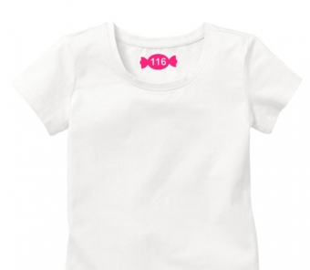 Maatlabel snoepje in shirt