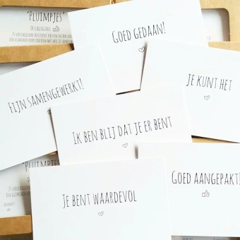 Pluimpjes complimentenkaartjes