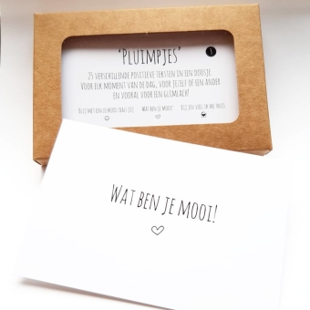 Pluimpjes complimentenkaartjes