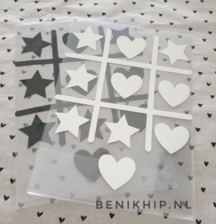 Herbruikbare sticker boter kaas en eieren zwart of wit